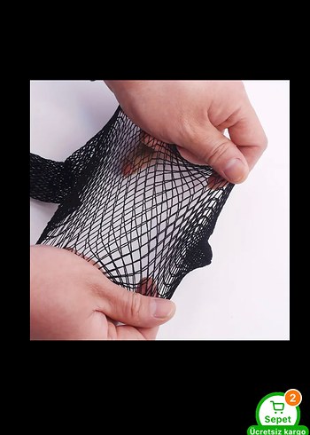 Dantel Detaylı Siyah ve Beyaz File Çorap - Görsel 2