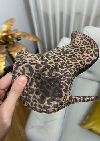 Leopar Desenli Süet Topuklu Bot - Görsel 3