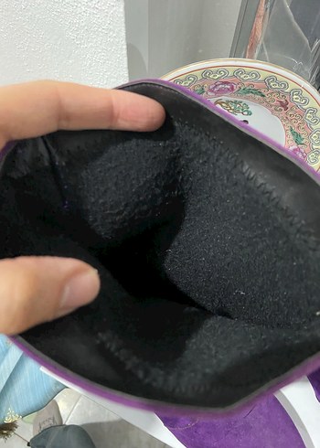 Mor Süet Tokalı Diz Boyu Kadın Çizme - Görsel 7