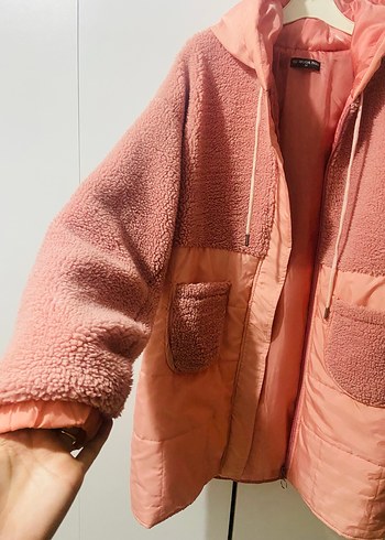Kadın Pembe peluş mont - Görsel 2