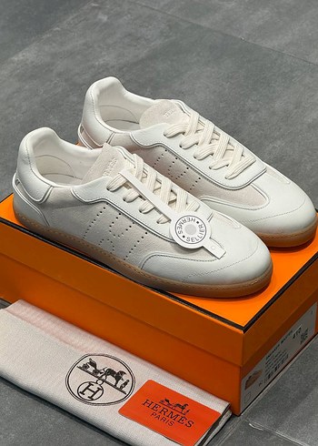 Hermes Beyaz Deri Sneaker
