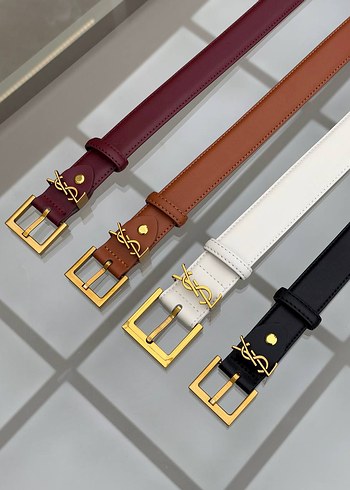 Yves Saint Laurent Ysl İmzali Minimal Deri Kemer