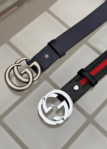 Gucci Cift G Tokali Sik Deri Kemer