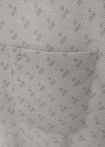 xl Beden Pamuklu Gri Desenli Beyaz Erkek Polo Tişört