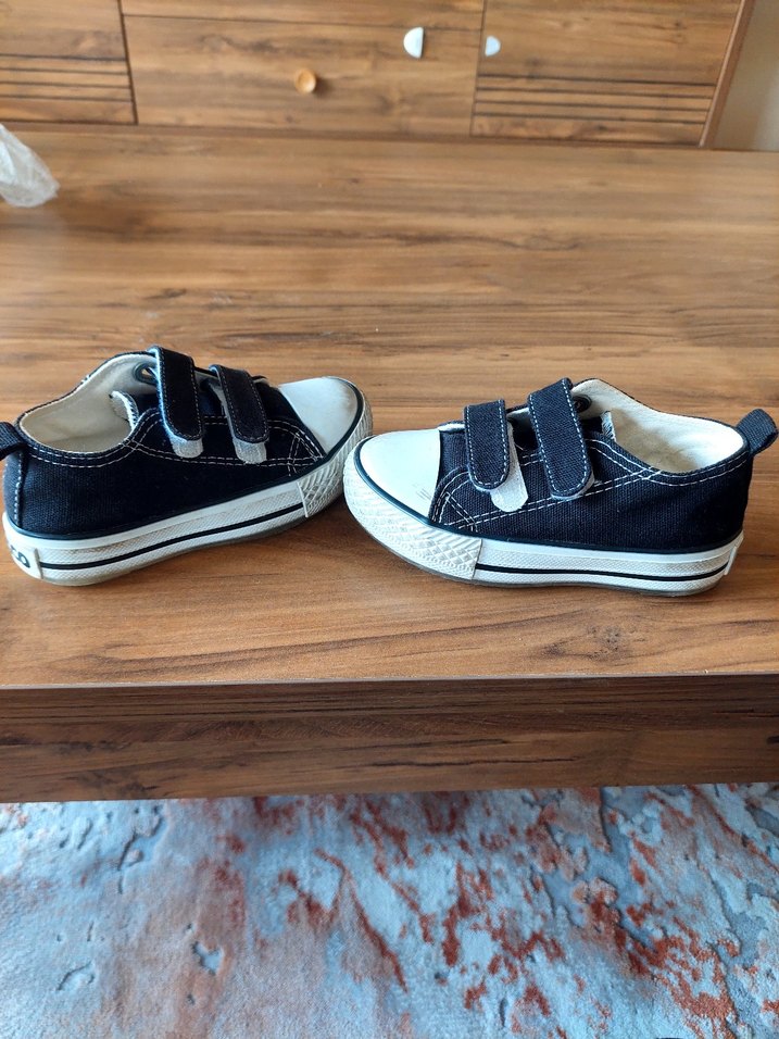 Çocuk Siyah Cırtlı Spor Ayakkabı - Görsel 5