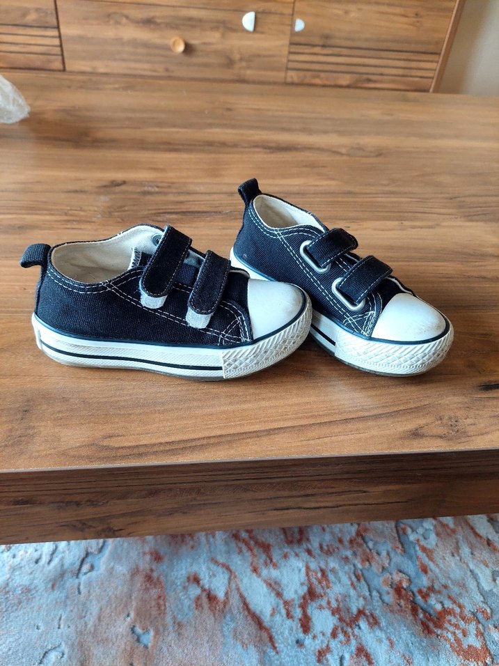 Çocuk Siyah Cırtlı Spor Ayakkabı - Görsel 4