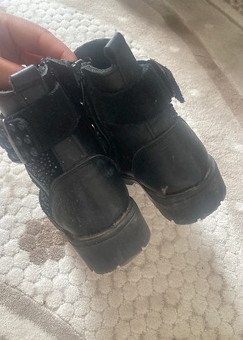 Kızlar İçin Siyah Deri Gotik Yılan Desenli Bot - Görsel 4