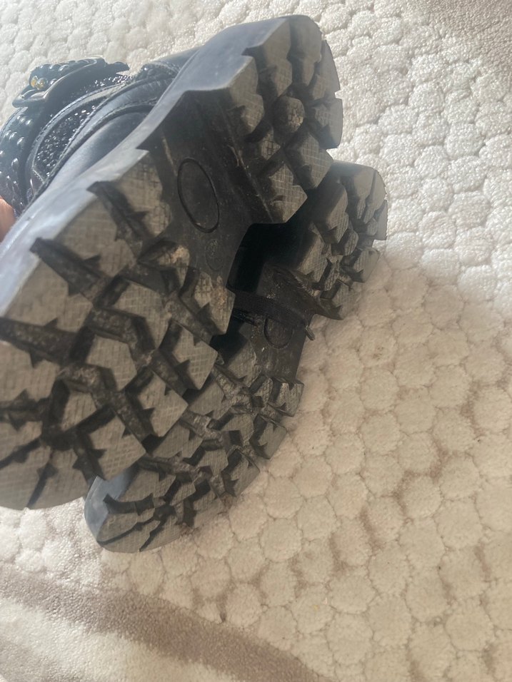 Kızlar İçin Siyah Deri Gotik Yılan Desenli Bot - Görsel 3