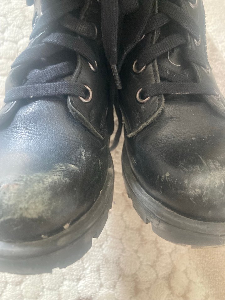 Kızlar İçin Siyah Deri Gotik Yılan Desenli Bot - Görsel 2