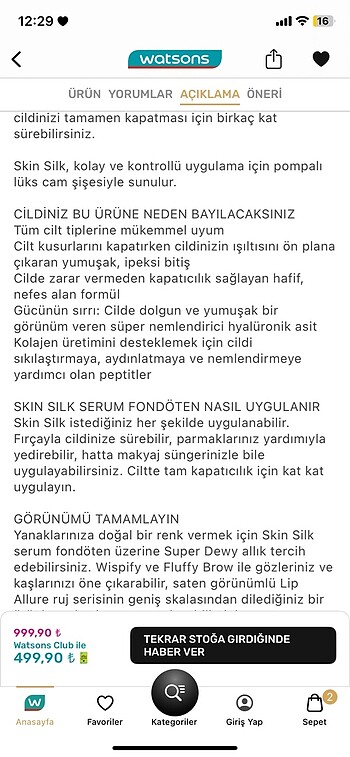 Beden Revolution skin silk fondoten