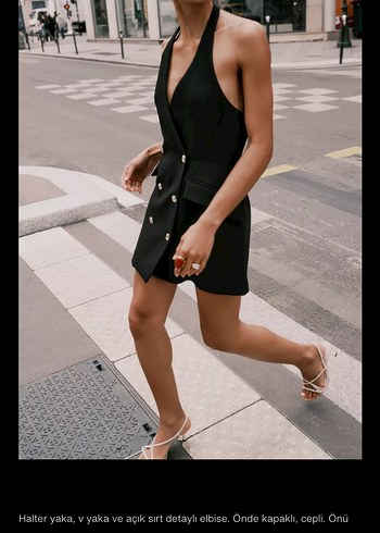 Zara Düğmeli Siyah Deri Mini Yelek