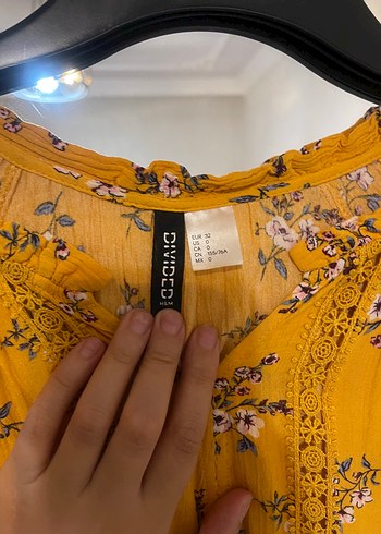 Sarı Çiçek Desenli Bohem Kadın Bluz - Görsel 4