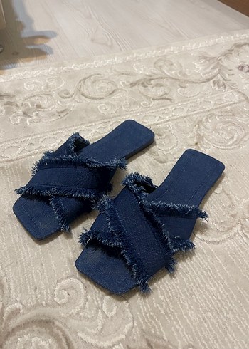 38 Beden mavi Renk Trendyolmilla denim terlik