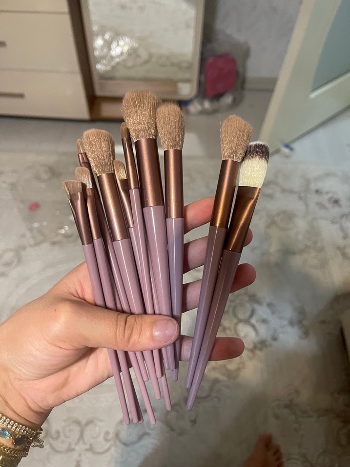 Bej Renkli Makyaj Fırça Seti - Görsel 2
