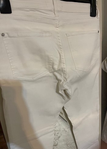 38 Beden beyaz Renk Beyaz Regular Fit Midi Kadın Kot Pantolon