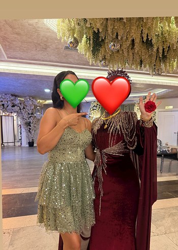 Yeşil Payetli Abiye Elbise - Görsel 5