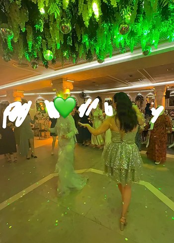 Yeşil Payetli Abiye Elbise - Görsel 8