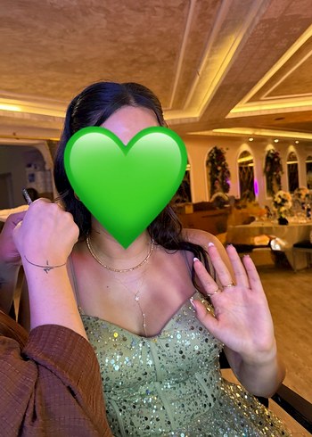 Yeşil Payetli Abiye Elbise - Görsel 4