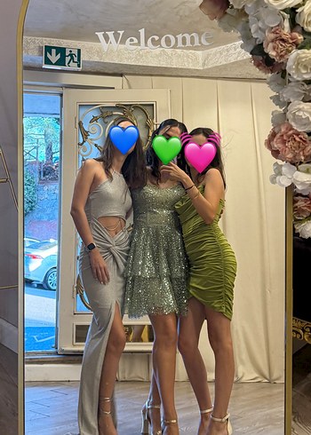 Yeşil Payetli Abiye Elbise - Görsel 7