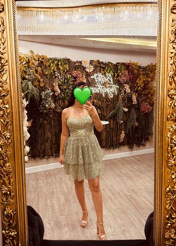 Yeşil Payetli Abiye Elbise - Görsel 6