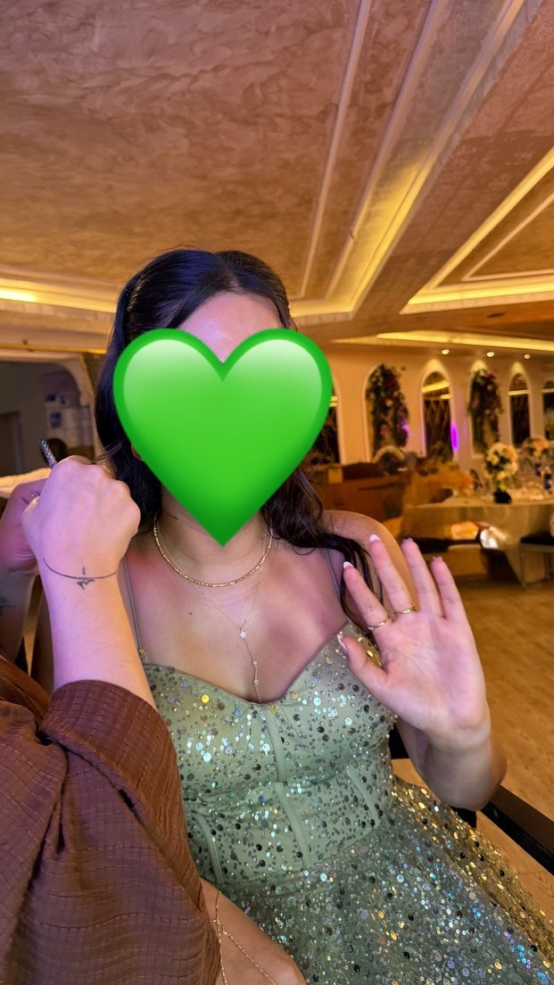 Yeşil Payetli Abiye Elbise - Görsel 4