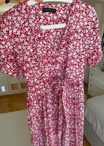 LC Waikiki Bordo Desenli Uzun Bohem Elbise