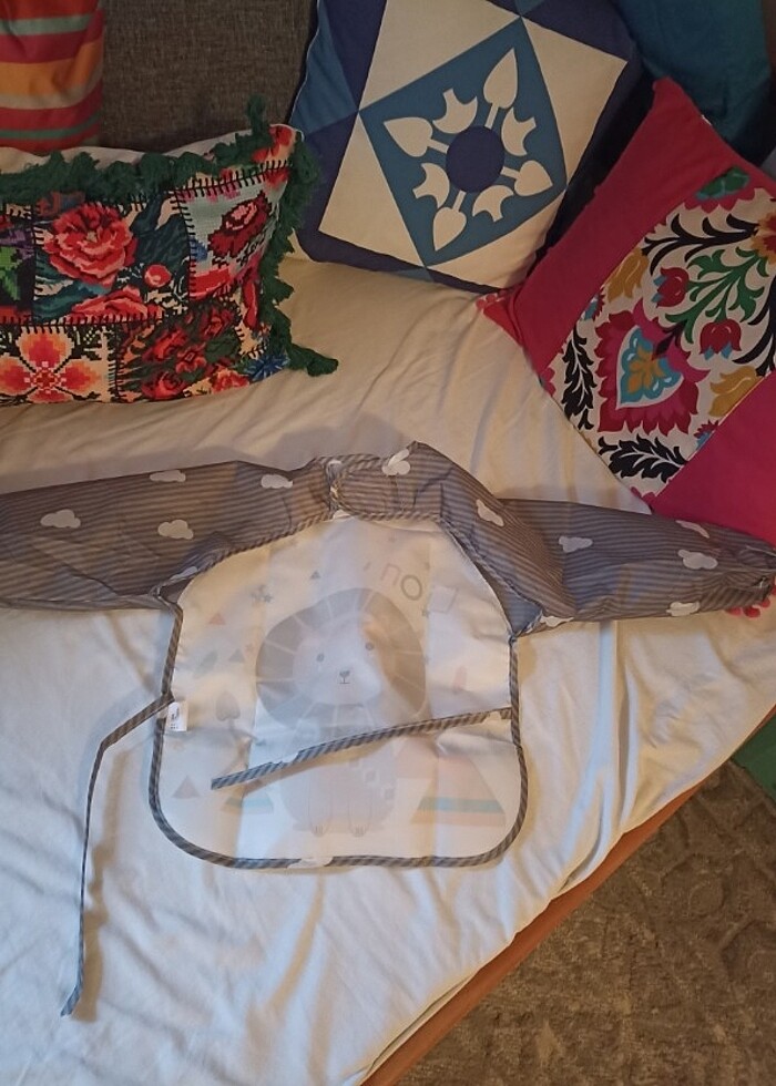 Aslanlı Cepli Yıkanabilir Mama Önlüğü  - Görsel 5