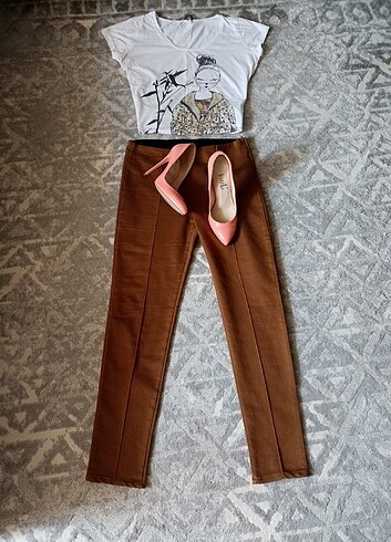 Kadifemsi Süet Görünümlü Sigaret Pantolon  - Görsel 2
