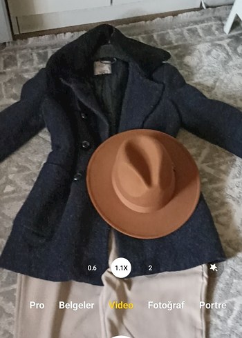 Zara Denizci Tarzı Kürklü Kaşe Kaban - Görsel 10