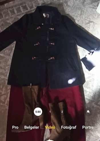 Retro Denizci Tarz Midi Kaban - Görsel 8