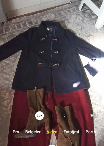 Retro Denizci Tarz Midi Kaban - Görsel 9