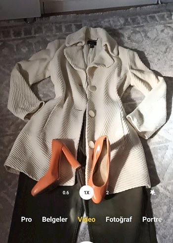 Mango Retro Tarz Fitilli Kaşe Kaban - Görsel 10