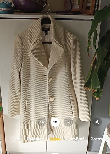 Mango Retro Tarz Fitilli Kaşe Kaban - Görsel 4