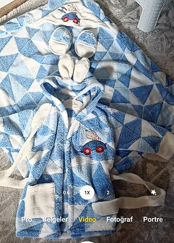 Unisex Tavşan Kulak Bornoz Seti - Görsel 6