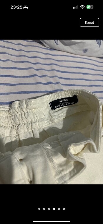 s Beden beyaz Renk Bershka Ekru şort