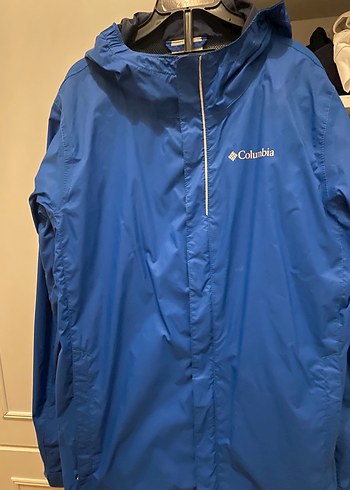 Columbia Mavi Kapusonlu Hafif Yagmurluk