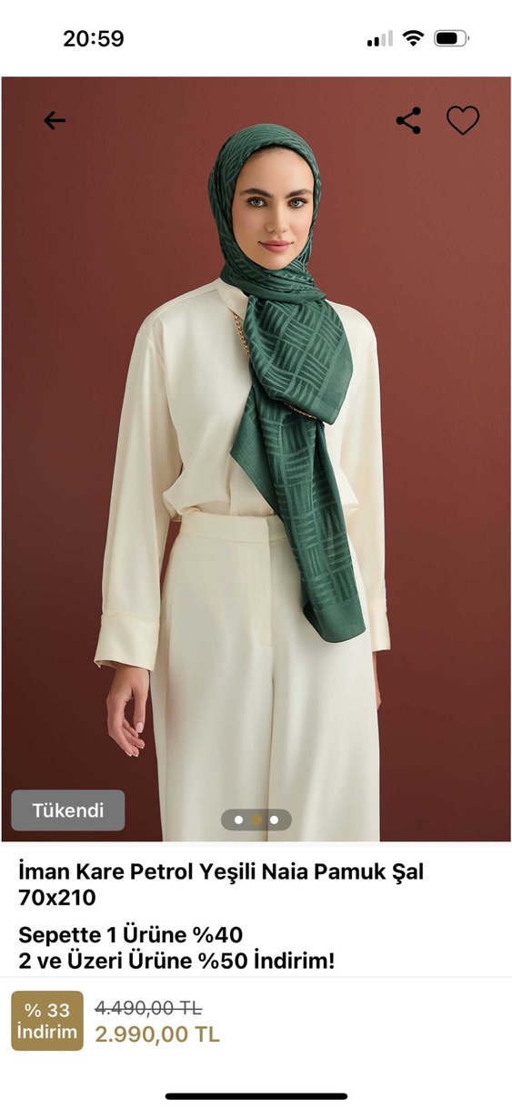 İmanoor Petrol Yeşili Kadın Şal - Görsel 2