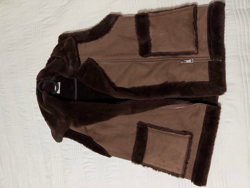 Touche Kahverengi Süet Peluş Detaylı Yelek - Görsel 2