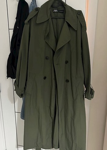 Kadın haki trençkot zara - Görsel 2