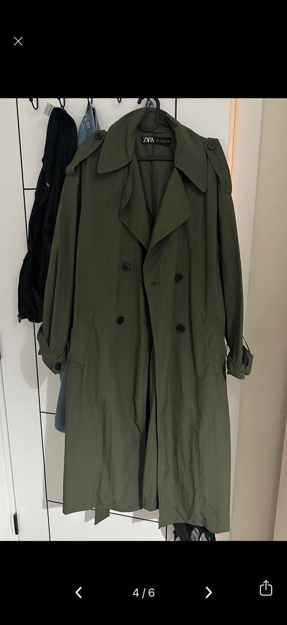 Kadın haki trençkot zara - Görsel 2