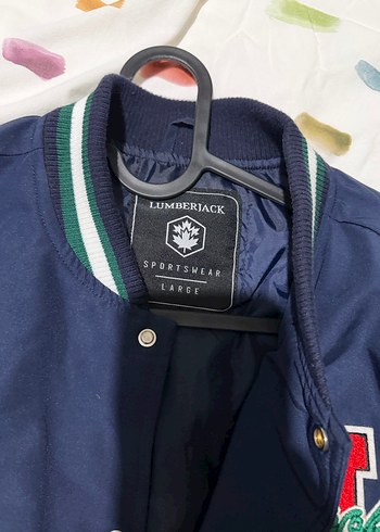 Erkek Beyaz Lacivert bomber Ceket - Görsel 2