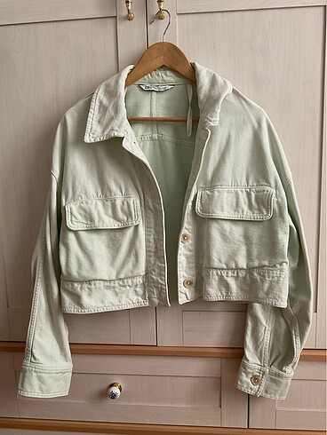 Zara Zara lime yeşil crop ceket