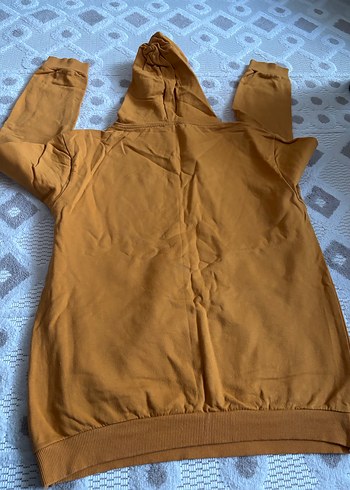 Sarı Kapüşonlu Baskılı Kadın Sweatshirt - Görsel 6