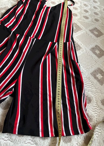 İp askılı şortlu sırt detaylı kadın tulum - Görsel 4