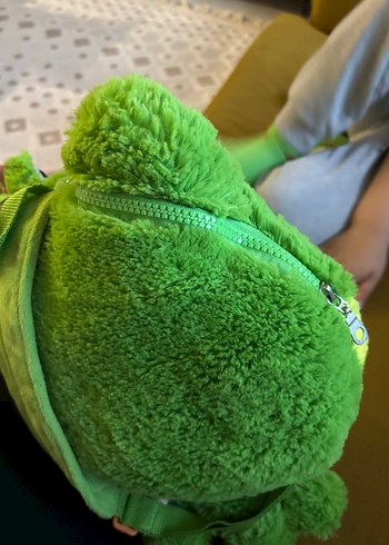 Renkli Yeşil Kurbağa Peluş Oyuncak çanta - Görsel 4