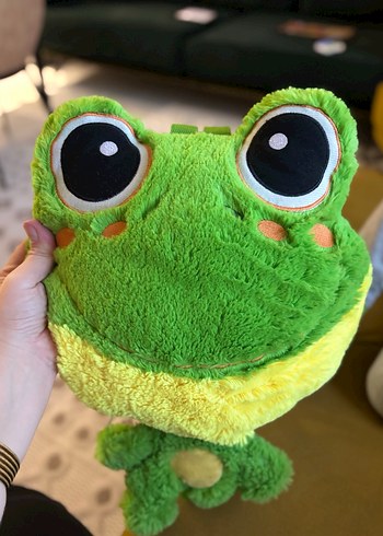 Renkli Yeşil Kurbağa Peluş Oyuncak çanta - Görsel 6
