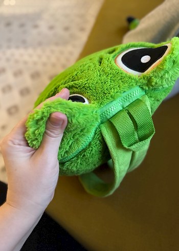 Renkli Yeşil Kurbağa Peluş Oyuncak çanta - Görsel 5