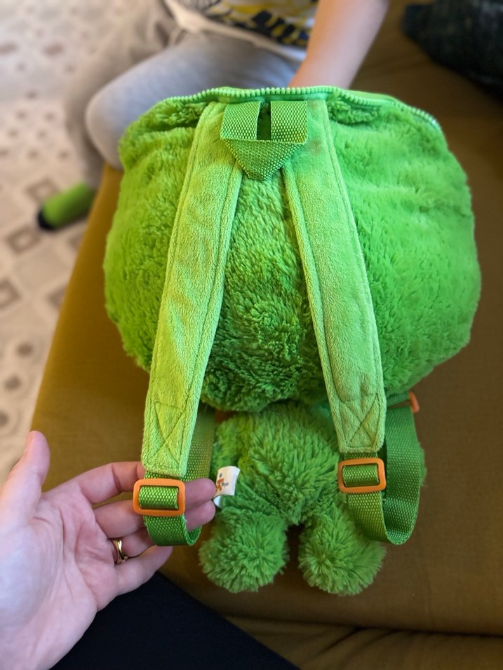Renkli Yeşil Kurbağa Peluş Oyuncak çanta - Görsel 2