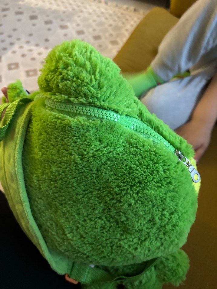 Renkli Yeşil Kurbağa Peluş Oyuncak çanta - Görsel 4