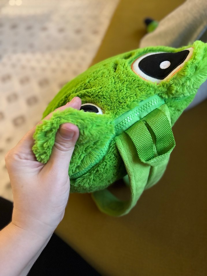 Renkli Yeşil Kurbağa Peluş Oyuncak çanta - Görsel 5